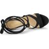 imageAllegra K Womens Lace Up Platform Chunky High Heels SandalsBlack