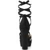 imageAllegra K Womens Lace Up Platform Chunky High Heels SandalsBlack