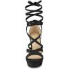 imageAllegra K Womens Lace Up Platform Chunky High Heels SandalsBlack