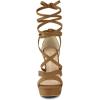 imageAllegra K Womens Lace Up Platform Chunky High Heels SandalsBrown