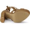 imageAllegra K Womens Lace Up Platform Chunky High Heels SandalsBrown