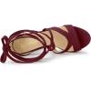 imageAllegra K Womens Lace Up Platform Chunky High Heels SandalsBurgundy
