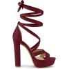 imageAllegra K Womens Lace Up Platform Chunky High Heels SandalsBurgundy