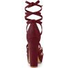 imageAllegra K Womens Lace Up Platform Chunky High Heels SandalsBurgundy