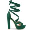imageAllegra K Womens Lace Up Platform Chunky High Heels SandalsEmerald Green