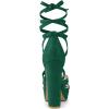 imageAllegra K Womens Lace Up Platform Chunky High Heels SandalsEmerald Green