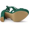 imageAllegra K Womens Lace Up Platform Chunky High Heels SandalsEmerald Green