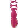 imageAllegra K Womens Lace Up Platform Chunky High Heels SandalsHot Pink