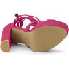 imageAllegra K Womens Lace Up Platform Chunky High Heels SandalsHot Pink