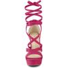 imageAllegra K Womens Lace Up Platform Chunky High Heels SandalsHot Pink
