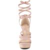 imageAllegra K Womens Lace Up Platform Chunky High Heels SandalsPink