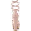 imageAllegra K Womens Lace Up Platform Chunky High Heels SandalsPink