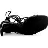 imageAllegra K Womens Lace Up Strappy Chunky High Heels SandalsBlack