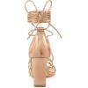 imageAllegra K Womens Lace Up Strappy Chunky High Heels SandalsRose Gold