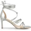 imageAllegra K Womens Lace Up Strappy Chunky High Heels SandalsSilver