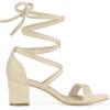 imageAllegra K Womens Open Toe Lace Up Mid Chunky Heeled SandalsBeige