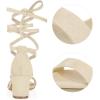 imageAllegra K Womens Open Toe Lace Up Mid Chunky Heeled SandalsBeige