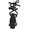 imageAllegra K Womens Open Toe Lace Up Mid Chunky Heeled SandalsBlack