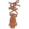 imageAllegra K Womens Open Toe Lace Up Mid Chunky Heeled SandalsBrown