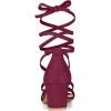 imageAllegra K Womens Open Toe Lace Up Mid Chunky Heeled SandalsBurgundy