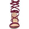 imageAllegra K Womens Open Toe Lace Up Mid Chunky Heeled SandalsBurgundy