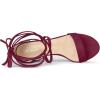 imageAllegra K Womens Open Toe Lace Up Mid Chunky Heeled SandalsBurgundy