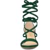 imageAllegra K Womens Open Toe Lace Up Mid Chunky Heeled SandalsGreen