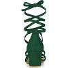 imageAllegra K Womens Open Toe Lace Up Mid Chunky Heeled SandalsGreen