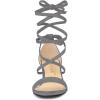 imageAllegra K Womens Open Toe Lace Up Mid Chunky Heeled SandalsGrey