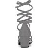 imageAllegra K Womens Open Toe Lace Up Mid Chunky Heeled SandalsGrey
