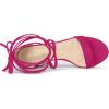 imageAllegra K Womens Open Toe Lace Up Mid Chunky Heeled SandalsHot Pink