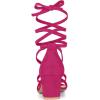 imageAllegra K Womens Open Toe Lace Up Mid Chunky Heeled SandalsHot Pink