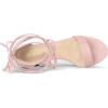 imageAllegra K Womens Open Toe Lace Up Mid Chunky Heeled SandalsLight Pink