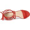 imageAllegra K Womens Open Toe Lace Up Mid Chunky Heeled SandalsOrange
