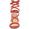 imageAllegra K Womens Open Toe Lace Up Mid Chunky Heeled SandalsOrange