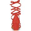 imageAllegra K Womens Open Toe Lace Up Mid Chunky Heeled SandalsOrange