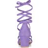 imageAllegra K Womens Open Toe Lace Up Mid Chunky Heeled SandalsPurple