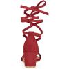 imageAllegra K Womens Open Toe Lace Up Mid Chunky Heeled SandalsRed