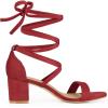 imageAllegra K Womens Open Toe Lace Up Mid Chunky Heeled SandalsRed