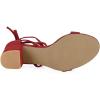 imageAllegra K Womens Open Toe Lace Up Mid Chunky Heeled SandalsRed