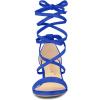 imageAllegra K Womens Open Toe Lace Up Mid Chunky Heeled SandalsRoyal Blue
