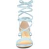 imageAllegra K Womens Open Toe Lace Up Mid Chunky Heeled SandalsSky Blue