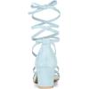 imageAllegra K Womens Open Toe Lace Up Mid Chunky Heeled SandalsSky Blue