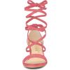 imageAllegra K Womens Open Toe Lace Up Mid Chunky Heeled SandalsWatermelon Red