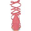 imageAllegra K Womens Open Toe Lace Up Mid Chunky Heeled SandalsWatermelon Red