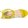 imageAllegra K Womens Open Toe Lace Up Mid Chunky Heeled SandalsYellow
