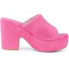 imageAllegra K Womens Open Toe Platform Slides Chunky Heels SandalsHot Pink
