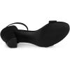 imageAllegra K Womens Open Toe Printed Ankle Strap Chunky High Heel SandalsBlack