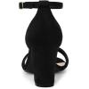 imageAllegra K Womens Open Toe Printed Ankle Strap Chunky High Heel SandalsBlack