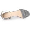 imageAllegra K Womens Open Toe Printed Ankle Strap Chunky High Heel SandalsBlack White